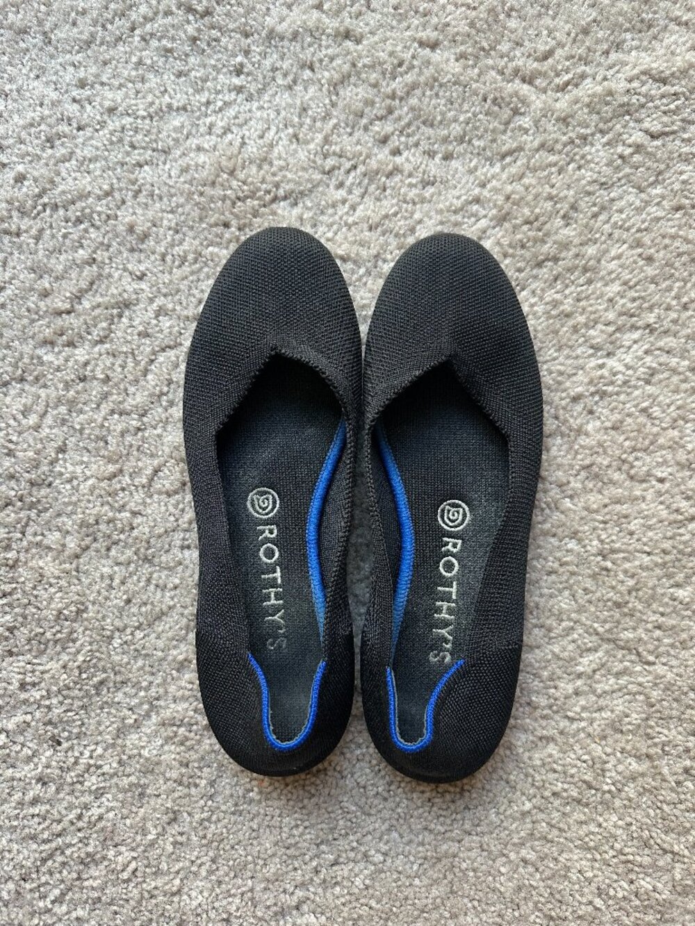 Rothy's Black Slip-On Ballet Flat Round Toe